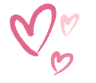 Pink hearts on a black background.